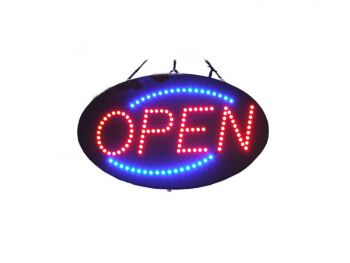 OpenSign 13in x 21in Super Bright 10mm LED with Power Adaptor with more than 100 individual super brights LEDs, Random Chasing Light feature