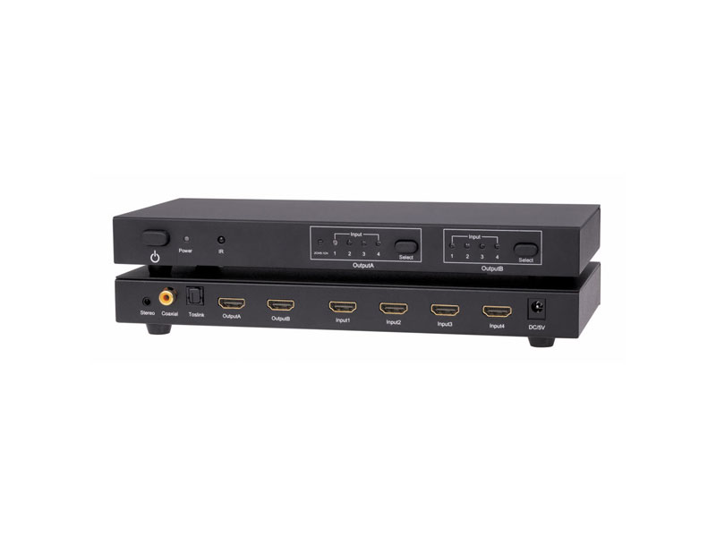 4x2 HDMI Matrix Switch with remote controller