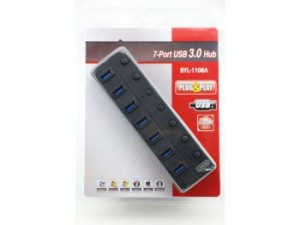 USB 3.0 Hub, 7 ports w/power