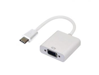 White Color USB 3.1 Type C male to VGA Female Adapter