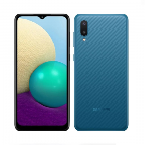Samsung Galaxy a02 phone blue